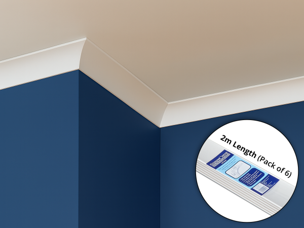 SuperCove 127mm Lightweight Coving – 2m Length (Pack of 6, Covers 12m)